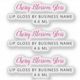 Cute Hot Pink Script Clean Lip Gloss Makeup Sticker