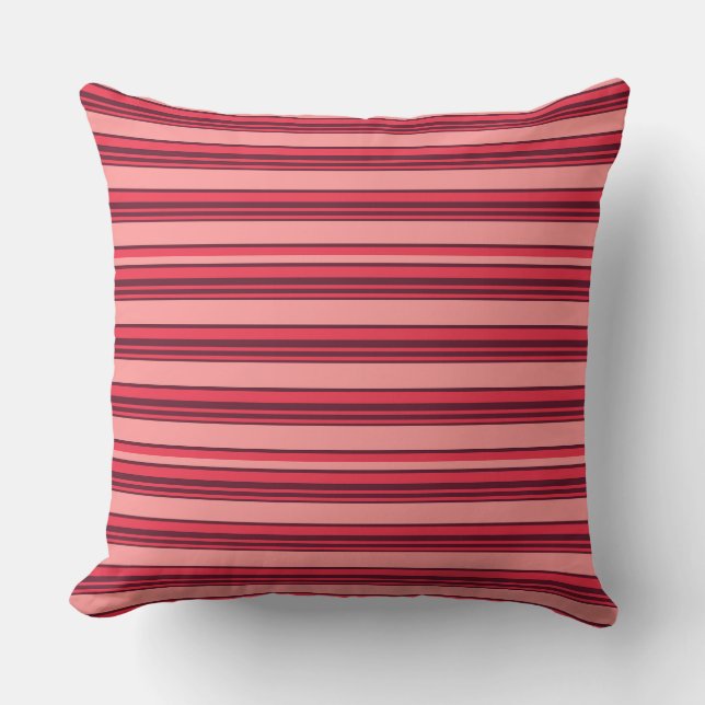 Cute hot pink stripes throw pillow (Front)