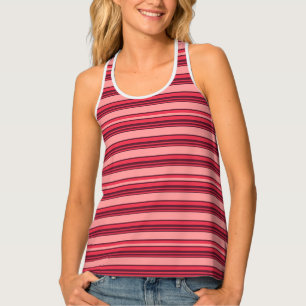Cute hot pink stripes throw pillow tank top