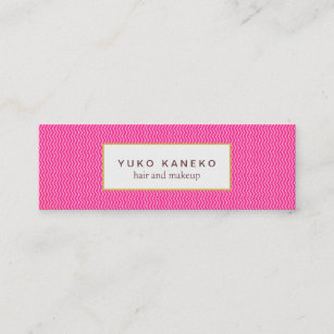 Cute Hot Pink Subtle Chevron Pattern Beauty Mini Business Card