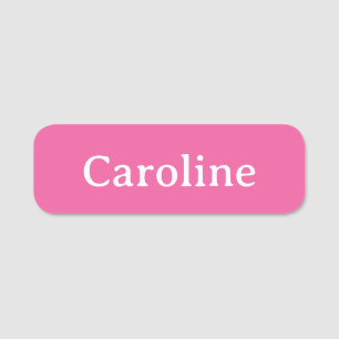 Cute Hot Pink Typography Modern Name Personalized Tag