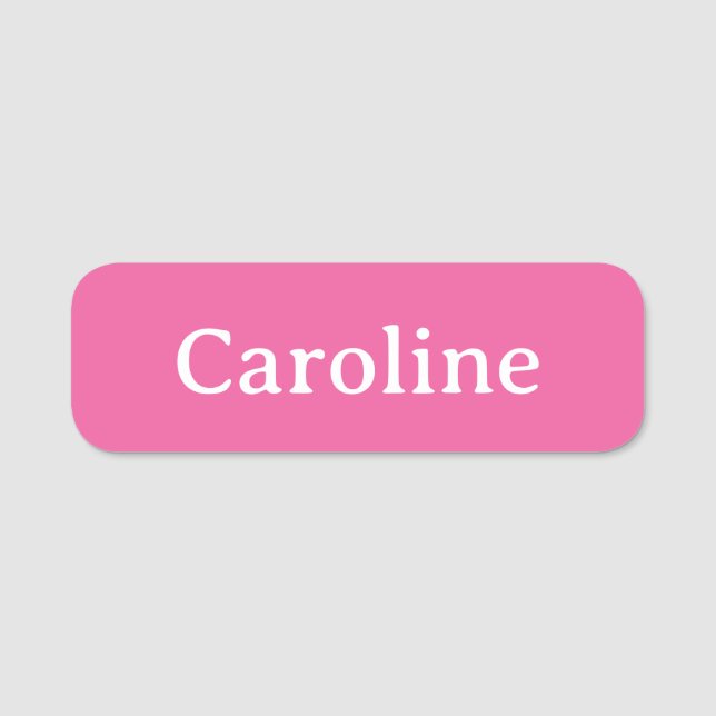 Cute Hot Pink Typography Modern Name Personalized Tag (Front)