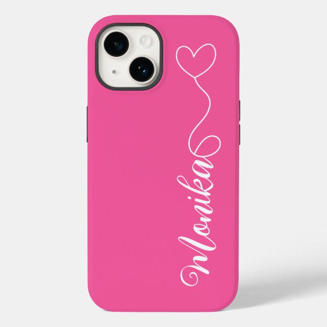 Cute Hot pink Typography Personized  Case-Mate iPhone Case (Back)