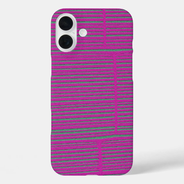 Cute Hot Pink Unique Modern Stripe Pattern Cool Case-Mate iPhone Case (Back)