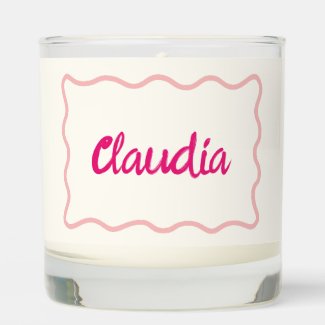 Cute Hot Pink Wavy Border Custom Handwritten Name 