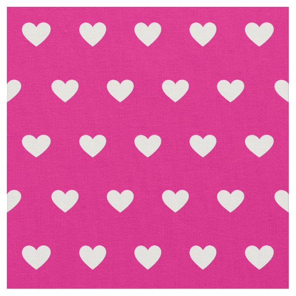 Hot Pink and White Simple Quatrefoil Fabric | Zazzle