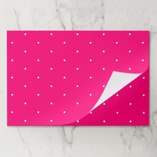 Cute hot pink white polka dots paper placemats