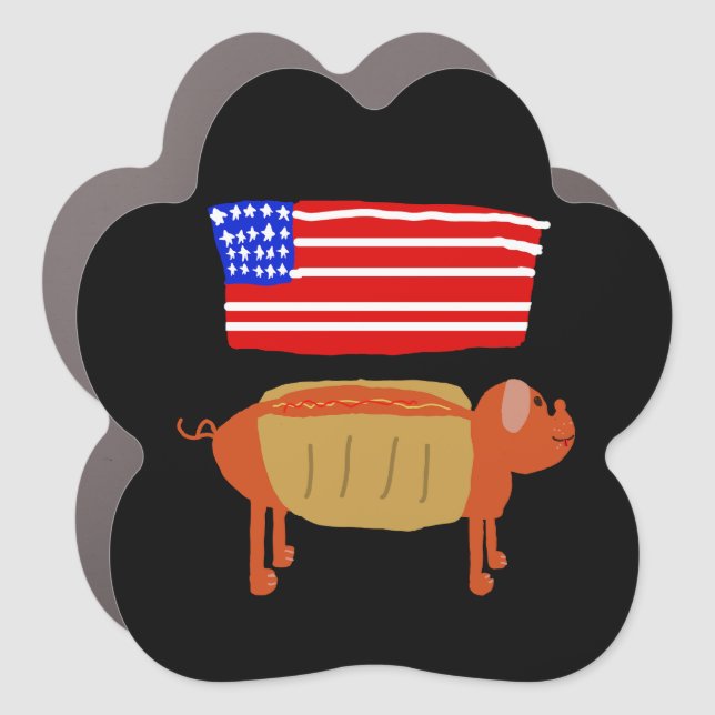  cute Hotdog for the 4th of july Car Magnet (Front)