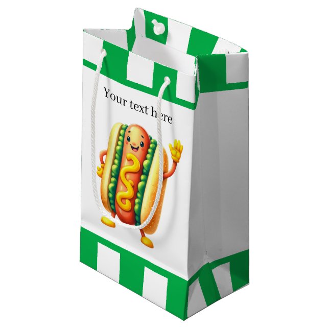 Cute hotdog lovers customizable  small gift bag (Front Angled)