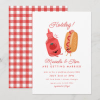 Cute Hotdog Picnic Red BBQ Couples Bridal Shower