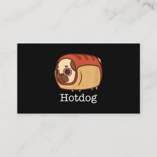 Cute Hotdog Pug Pug Lover Foodie Funny Food Business Card