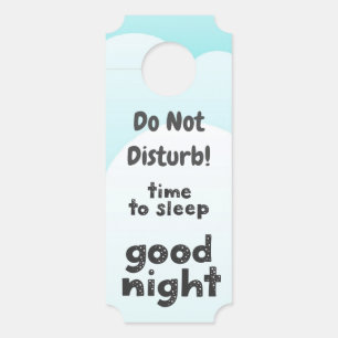 CUTE HOTEL Do Not Disturb Time To Sleep TY Door Hanger