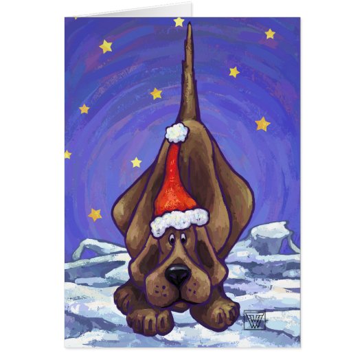 Cute Hound Dog Holiday Card (Front)