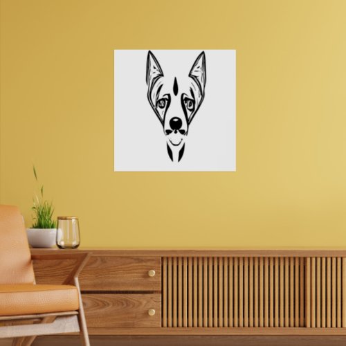 Cute HoundDog  Minimal art wall Art 