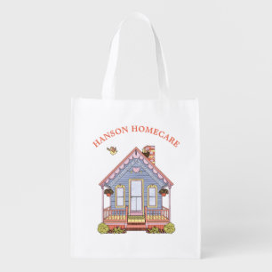 Cute House Caregiver Business Grocery Bag