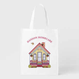 Cute House Caregiver Business Grocery Bag