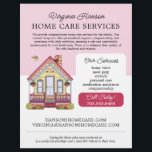 Cute House Caregiver Caretaker Services Pink Flyer<br><div class="desc">This joyful Caregiver Flyer is perfect for senior caretakers, caregivers, or home nurses looking to make a positive impression. Featuring a cozy hand-drawn house and a cheerful bird flying overhead, this flyer radiates good vibes and warmth. With ample space to personalize your services, contact information, and other important details, it’s...</div>