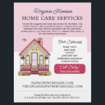 Cute House Caregiver Caretaker Services Pink Flyer<br><div class="desc">This joyful Caregiver Flyer is perfect for senior caretakers, caregivers, or home nurses looking to make a positive impression. Featuring a cozy hand-drawn house and a cheerful bird flying overhead, this flyer radiates good vibes and warmth. With ample space to personalize your services, contact information, and other important details, it’s...</div>