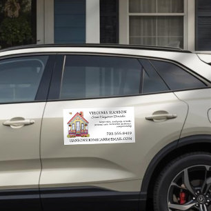 Cute House Caregiver Services Car Magnet