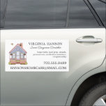 Cute House Caregiver Services Car Magnet<br><div class="desc">This cute, illustrated Caregiver Business car magnet features a colorful drawing of a cozy blue home that can be used for a variety of services and businesses. Perfect for caregivers, nanny services and childcare, tutoring and private lessons, nursing, elder care, crafters, cleaning services, home based businesses and so much more!...</div>