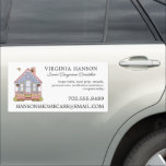 Cute House Caregiver Services Car Magnet<br><div class="desc">This cute, illustrated Caregiver Business car magnet features a colorful drawing of a cozy blue home that can be used for a variety of services and businesses. Perfect for caregivers, nanny services and childcare, tutoring and private lessons, nursing, elder care, crafters, cleaning services, home based businesses and so much more!...</div>