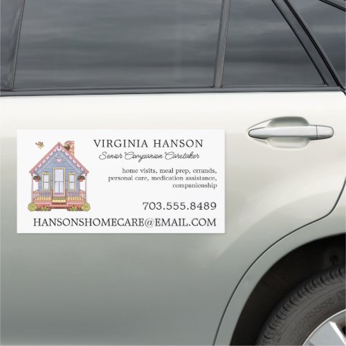 Cute House Caregiver Services Car Magnet