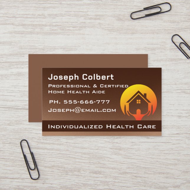 Cute House Caregiver Services Single Sided  Business Card (Front/Back In Situ)