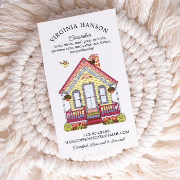 Cute House Caregiver Services Single Sided  Business Card by tiffjamaica at Zazzle