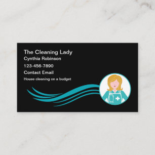 Cute House Cleaning Business Cards Design