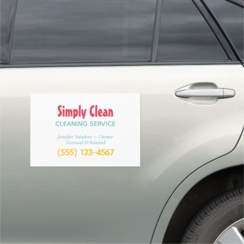Cute House Cleaning Service Business Car Magnet