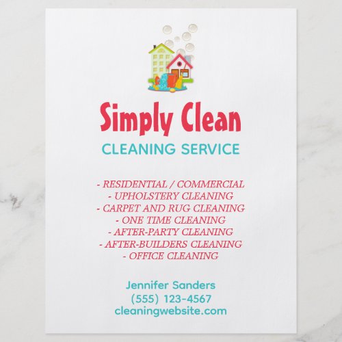 Cute House Cleaning Service Business Flyer