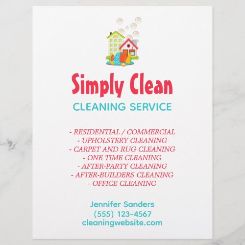 Cute House Cleaning Service Business Flyer