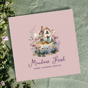 Cute House Cleaning Service Floral Square Business Card by tyraobryant at Zazzle