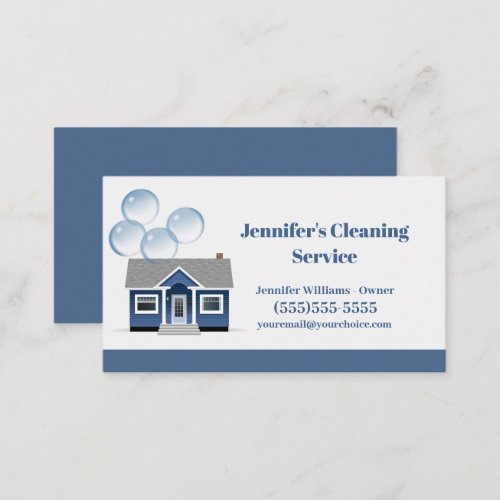 Cute House Cleaning Service Housekeeping Business Card