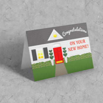 Cute House Facade Housewarming Card by VisionsandVerses at Zazzle