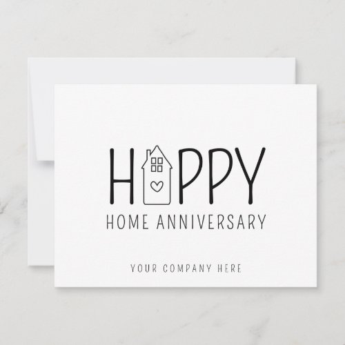 Cute House Happy Home Anniversary Real Estate Card