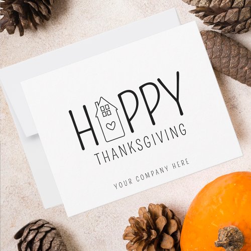 Cute House Happy Thanksgiving Real Estate Card
