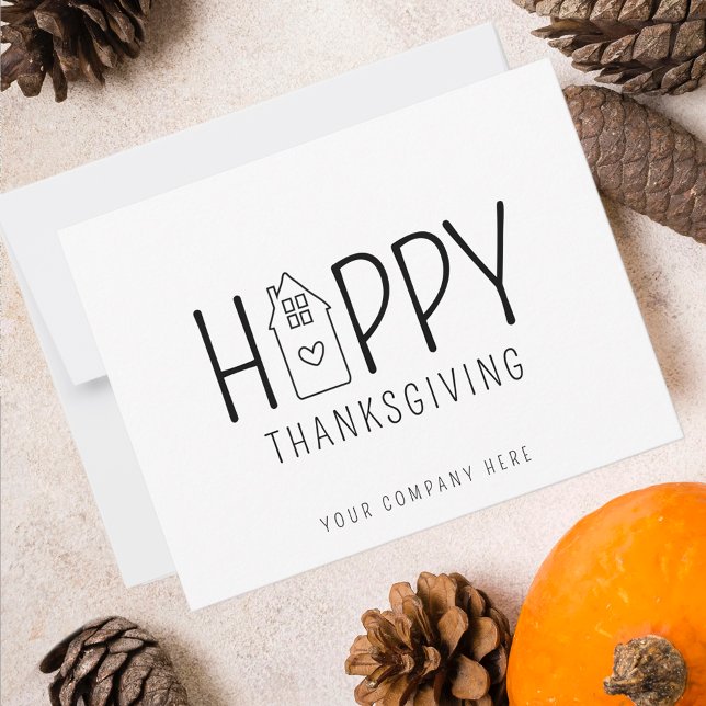 Cute House Happy Thanksgiving Real Estate Card (Cute House Happy Thanksgiving Real Estate Card)