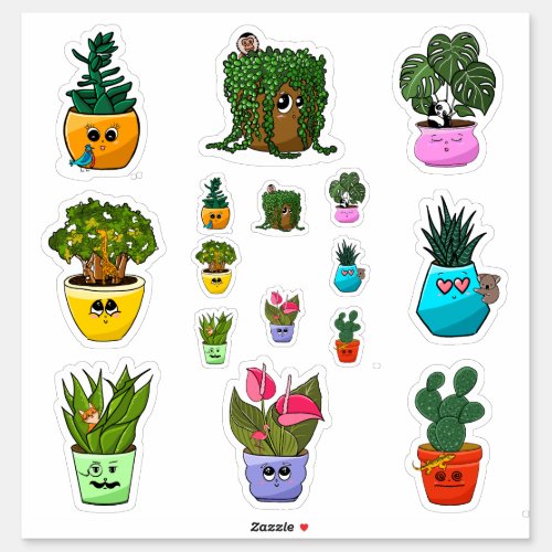 Cute House Plant Emoji Stickers