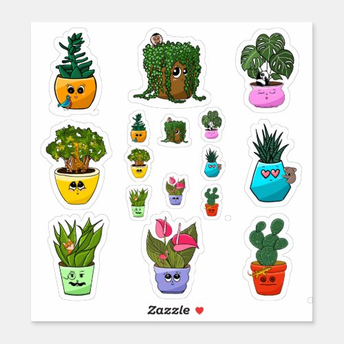 Cute House Plant Emoji Stickers