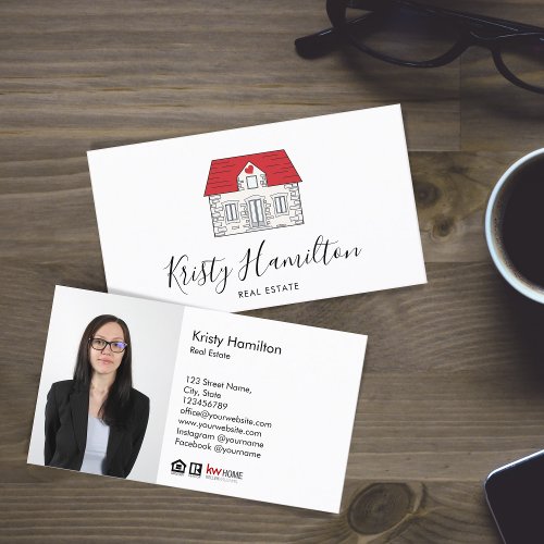 cute house real estate professional realtor photo business card