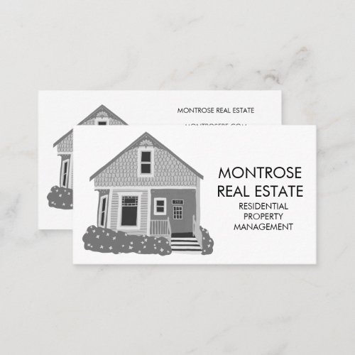 Cute House Real Estate Rental Residential Custom Business Card