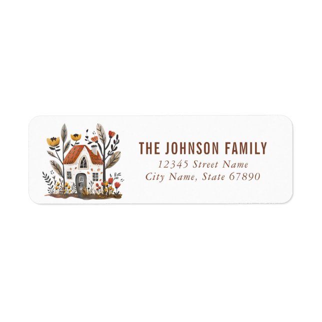 Cute House Return Address Labels (Front)