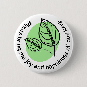 Cute Houseplant Botanical Caring for Plants Button