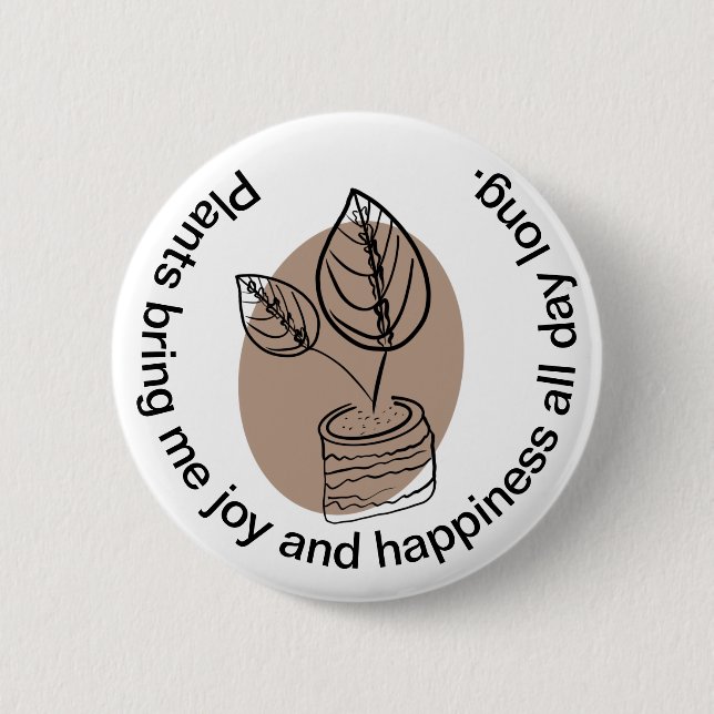Cute Houseplant Botanical Caring for Prayer Plants Button (Front)