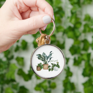 Cute Houseplant Botanical Plant Parent Keychain