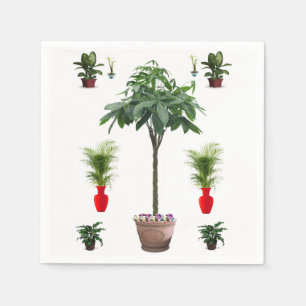 Cute Houseplants Nature Paper Napkins