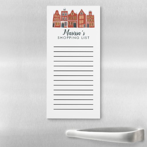 Cute Houses Custom Grocery Shopping List Magnetic Notepad