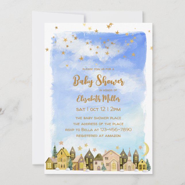 Cute Houses Gender Neutral Baby Shower Invitation (Front)