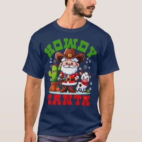 Cute Howdy Santa Western Christmas Winter Women Ki T_Shirt